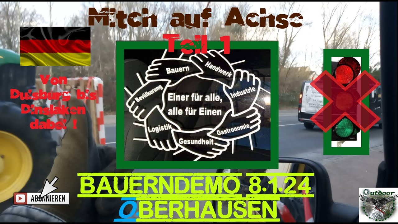 Bauerndemo in Oberhausen  8.1.24 Teil 1 💚📢🚦🚜 #generalstreik #ampelmussweg #bauernprotest