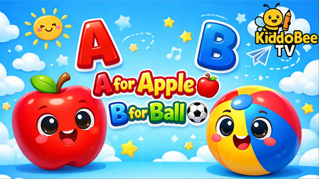 KiddoBee Tv - Песня о фонетике со словами - Буква А для яблока - Песня про алфавит ABC со звуками...
