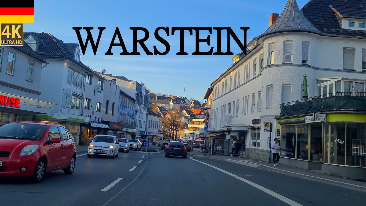 4K City Drive Warstein Soest Nordrhein Westfalen Germany 4K