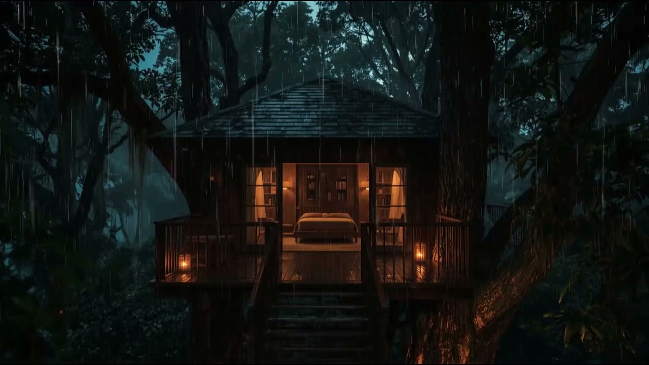 Soft Rainfall in a Deep Forest at Night | Insomnia & Anxiety Relief