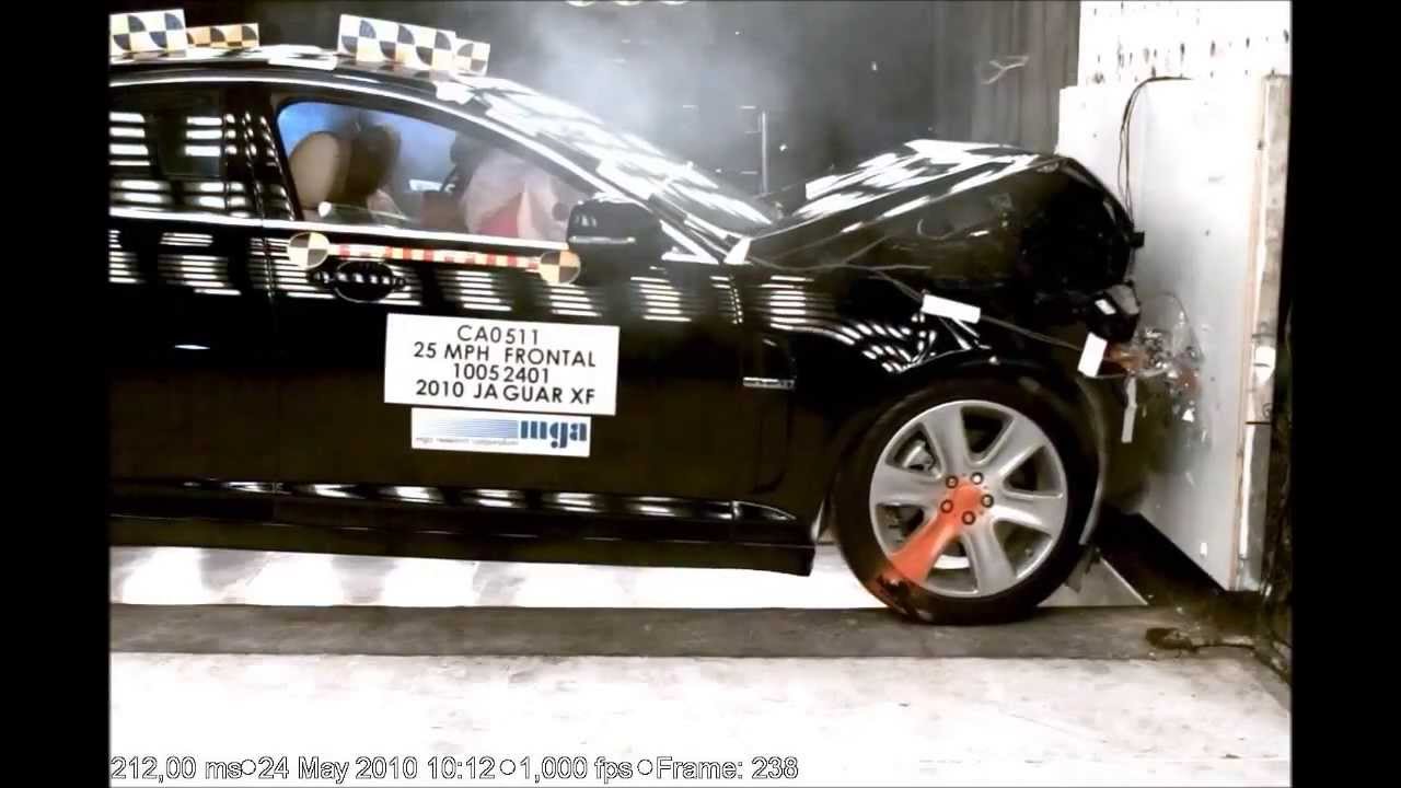 NHTSA - 2010 Jaguar XF Sedan - 25 Mph (Unbelted) Frontal Impact Crash Test (Minor Injuries)