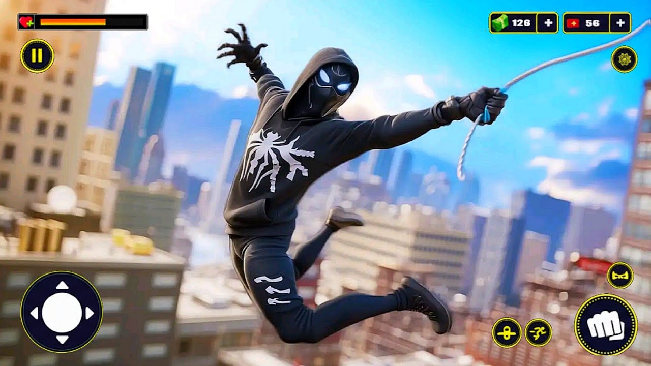 Black Spider Rope Superhero Mission City Game 2026 - Android Gameplay