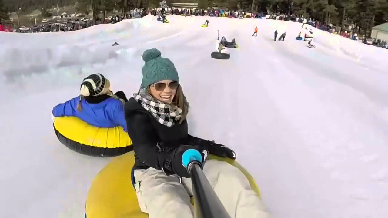 Sledding selfie fail