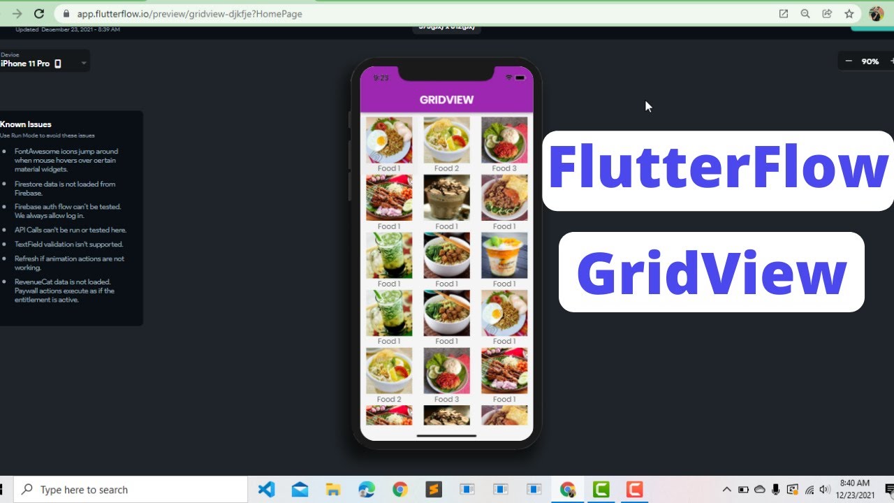 FlutterFlow - GridView