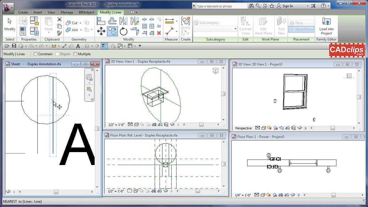 REVIT 2013 DUPLEX RECEPTACLE FAMILY 03 EDIT SAVEAS RELOAD