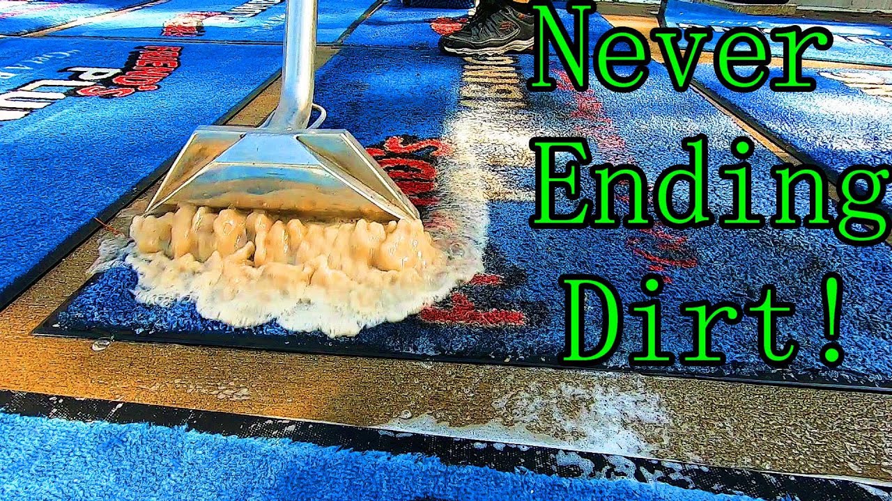 CLEANING DOZENS OF GREASE SOAKED AREA RUGS// Satisfying Rug Cleaning, Sudsy slo-mo
