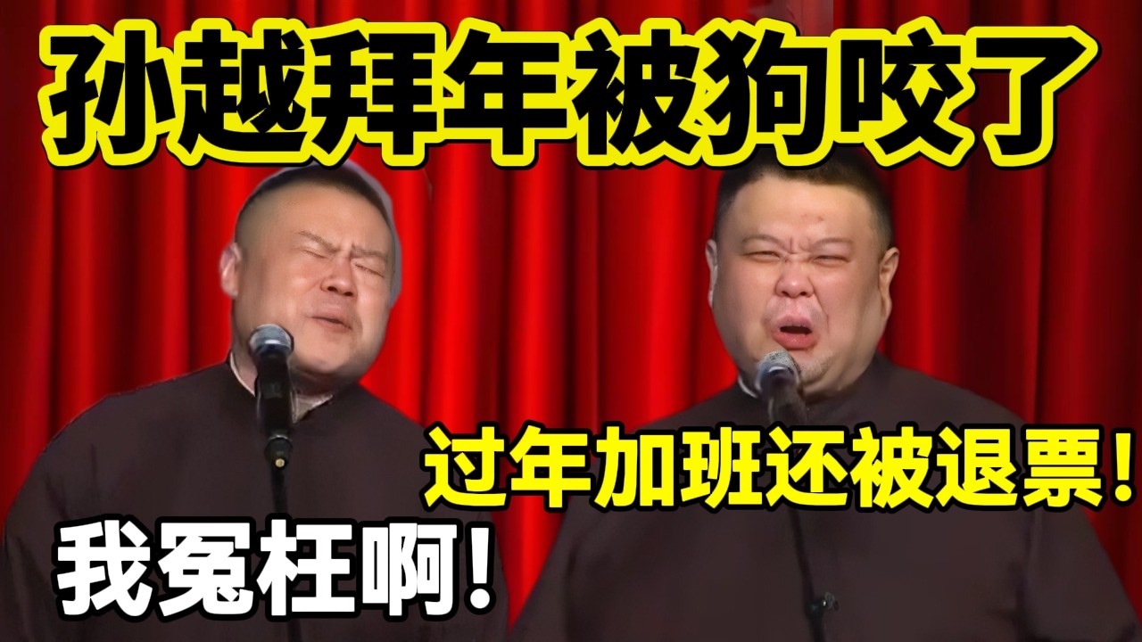 【春节专场】孙越拜年被狗咬了！孙越：过年加班还被退票！岳云鹏：我不是故意忘的！#岳云鹏  #孙越 #德云社 #德云社最新相声