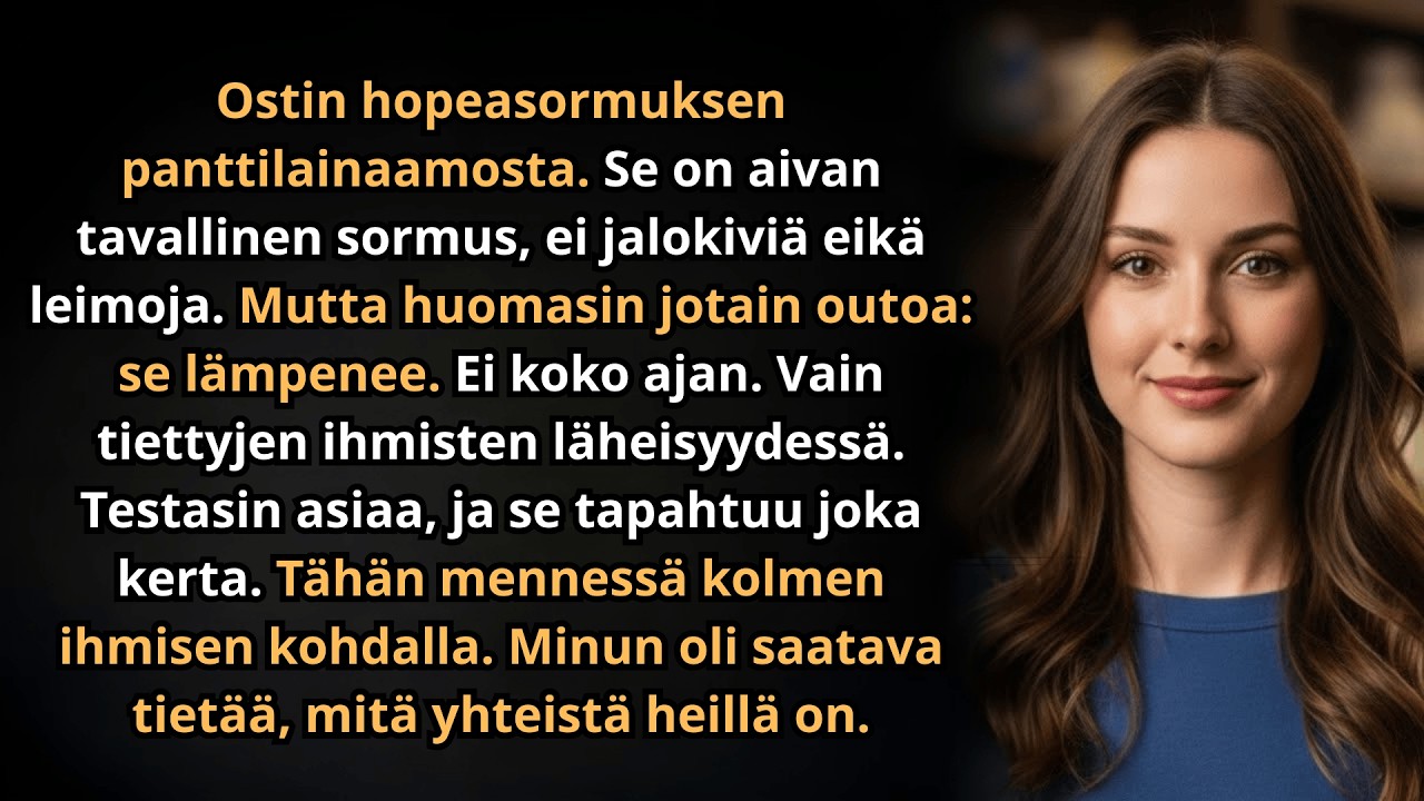 Ostin sormuksen panttilainaamosta. Se lämpenee tiettyjen ihmisten lähellä. En tiedä miksi.