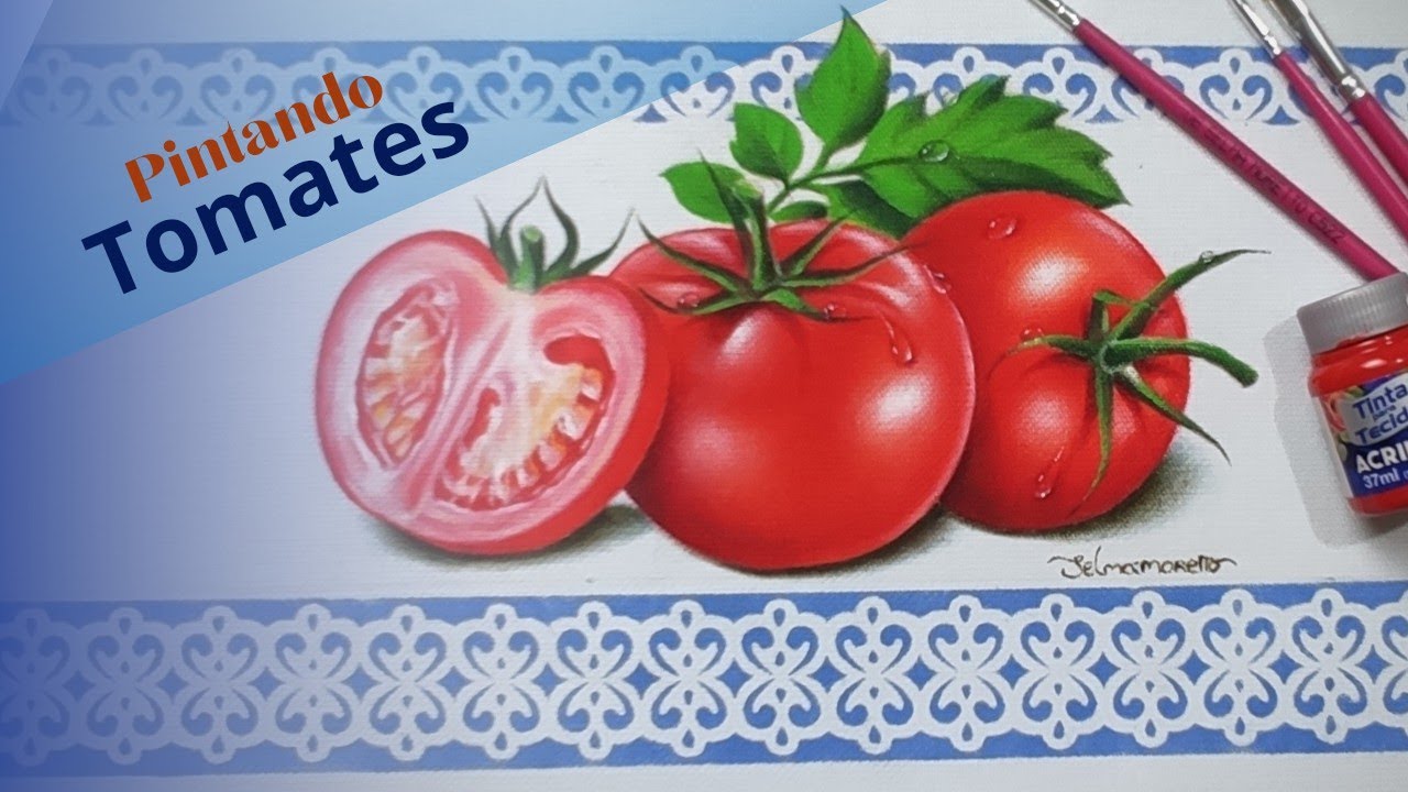Pintando Tomates em Tecido ( para iniciantes)