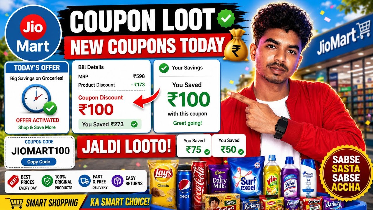 JioMart ₹100 OFF Coupon Code Today 🔥 | NEW100 Coupon Working | JioMart New User Offer 30 June 2026