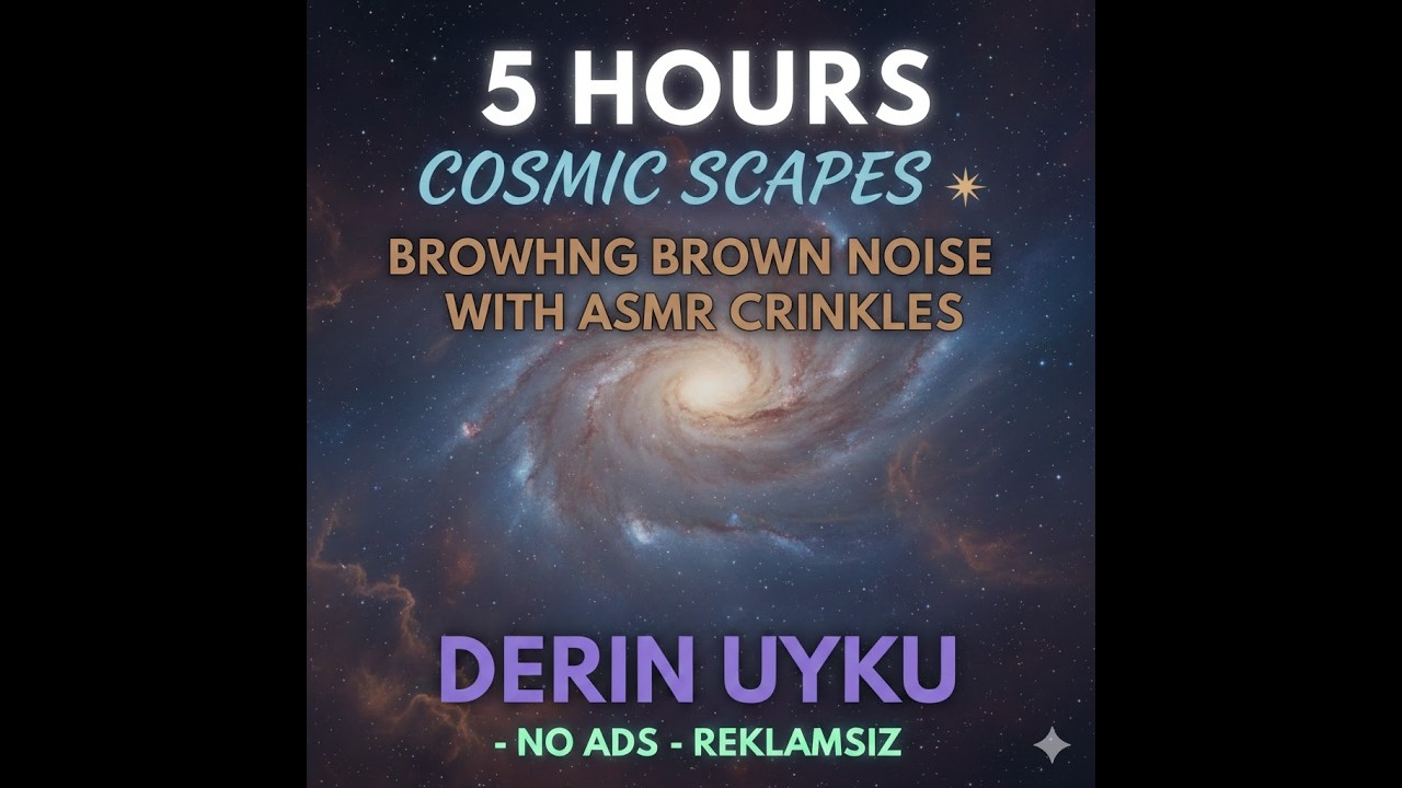 5 Hours | Cosmic Scapes 🌠 Brown Noise with ASMR Crinkles | Derin Uyku - NO ADS - REKLAMSIZ