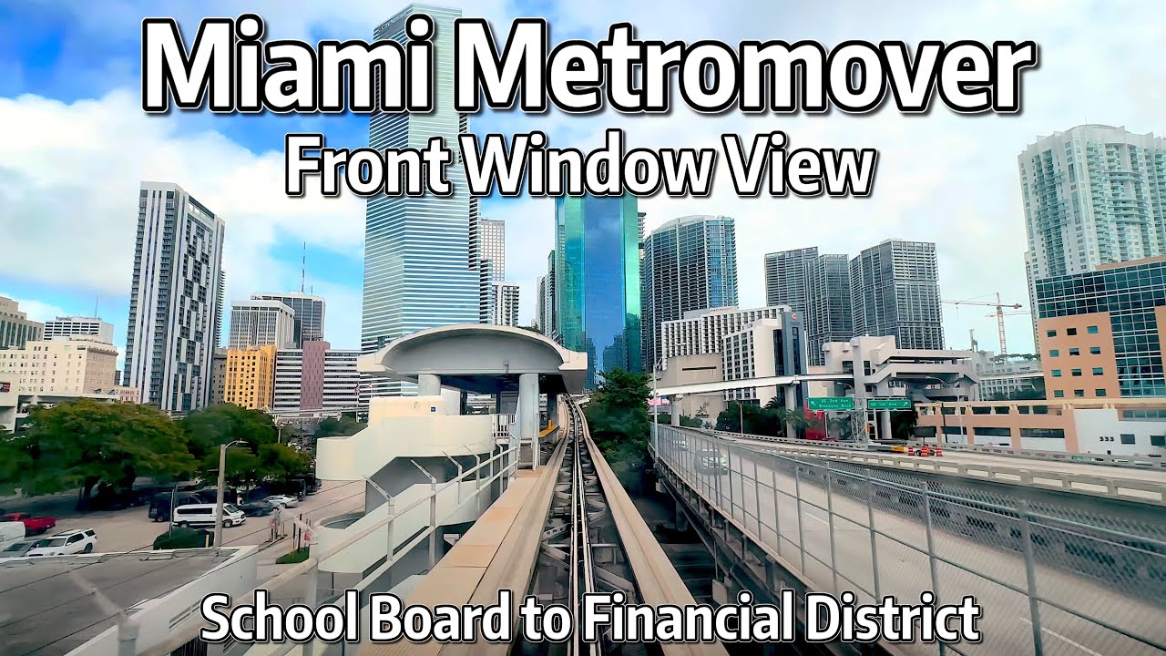 ⁴ᴷ⁶⁰ Miami Metromover Front Window View - School Board to Financial District