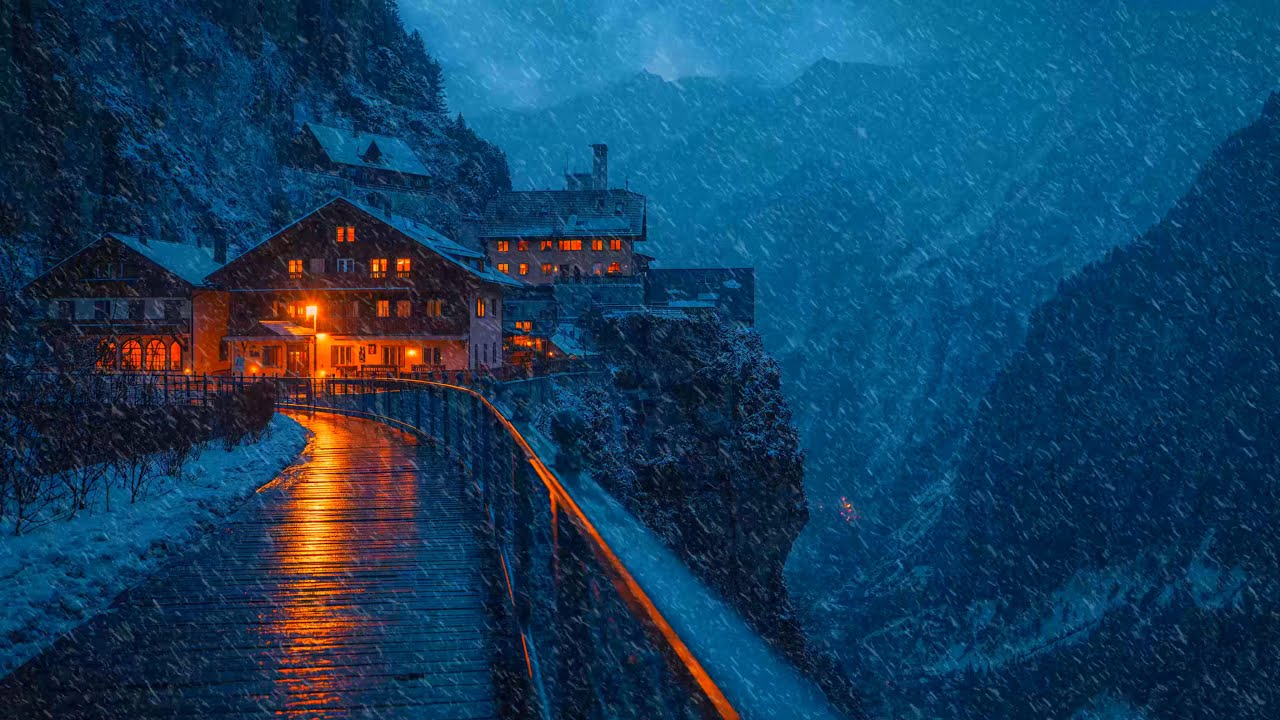Escape to the Swiss Alps: Winter Blizzard in Mürren – Heavy Snow & Wind Sounds for Deep Sleep 10 H