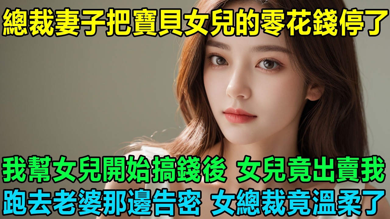 總裁妻子把我寶貝女兒的零花錢停了，我幫女兒開始搞錢後女兒竟出賣我跑去老婆那邊告密，女總裁竟然溫柔了！