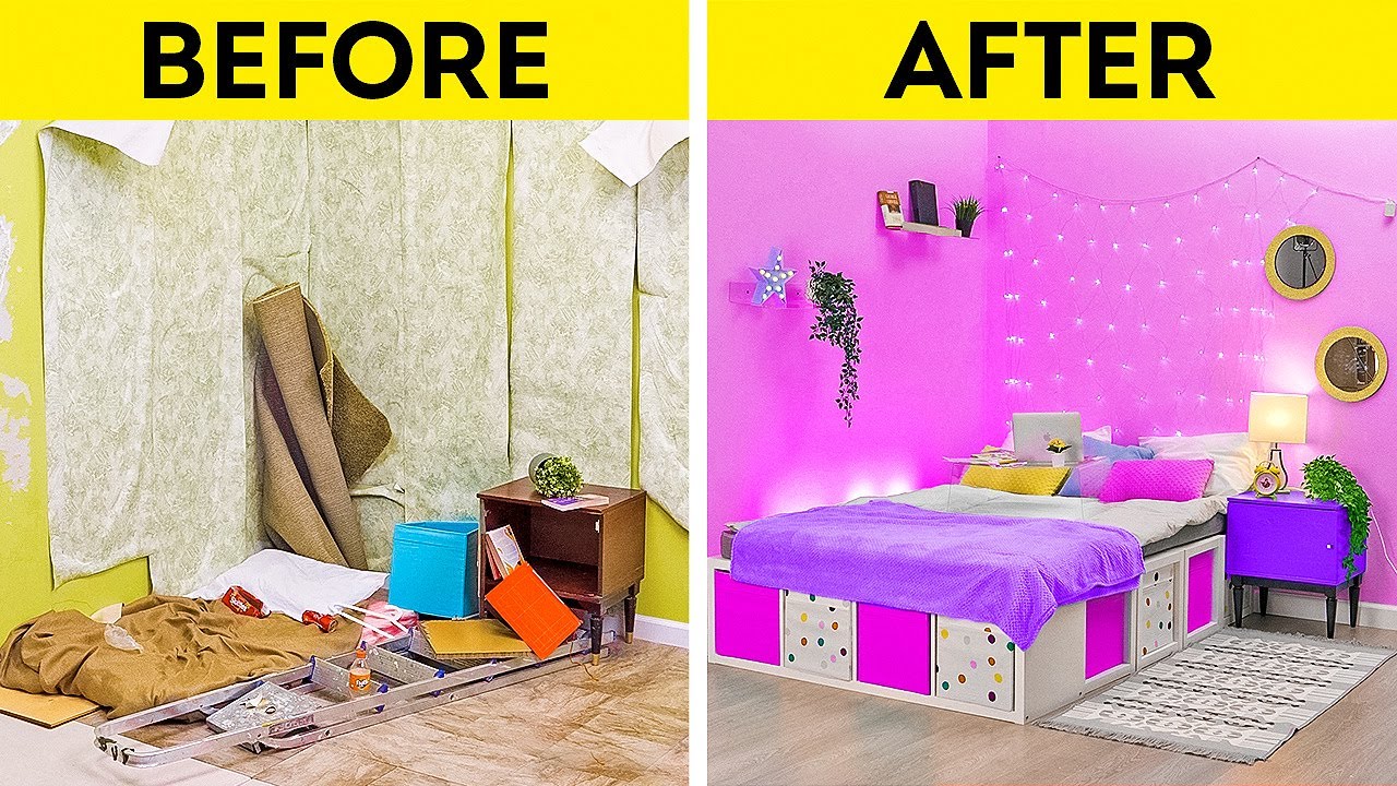 EXTREME ROOM MAKEOVER || Cool Home Decorating Hacks