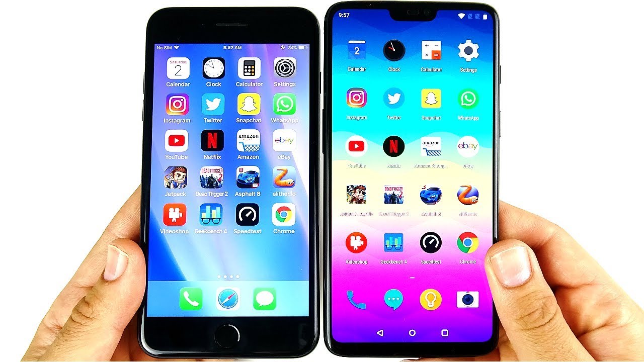 iPhone 7 Plus vs OnePlus 6 Speed Test!