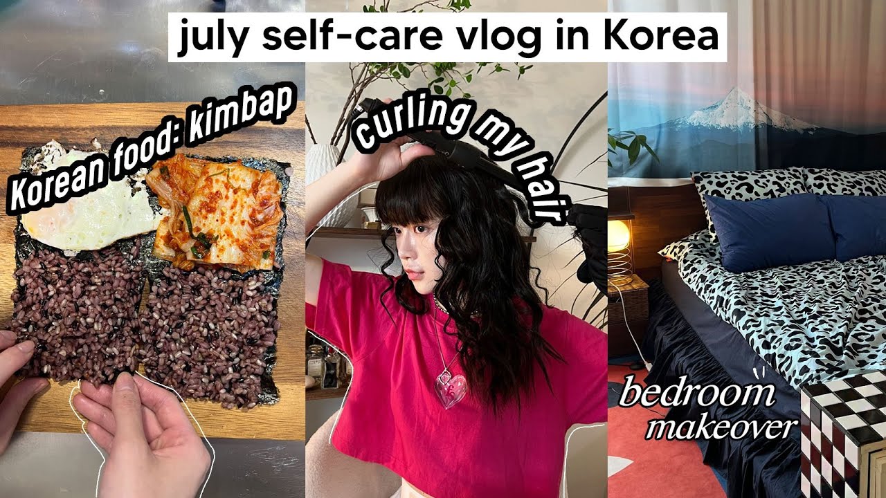 Self-Care Vlog In Korea: curling my hair, bedroom makeover, cooking Korean food | Q2HAN