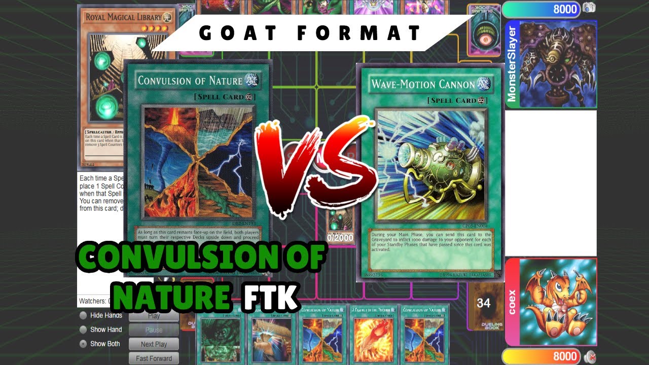 DuelingBook Highlight:Convulsion of Nature FTK vs Chaos Burn Goat Format