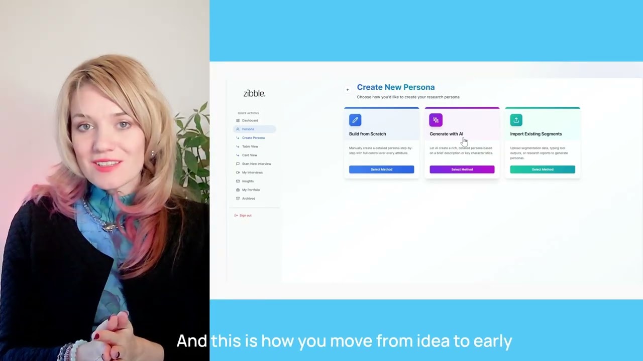 Zibble UI. Olga explains how easy it is to use zibble. marketers love its user friendly interface.