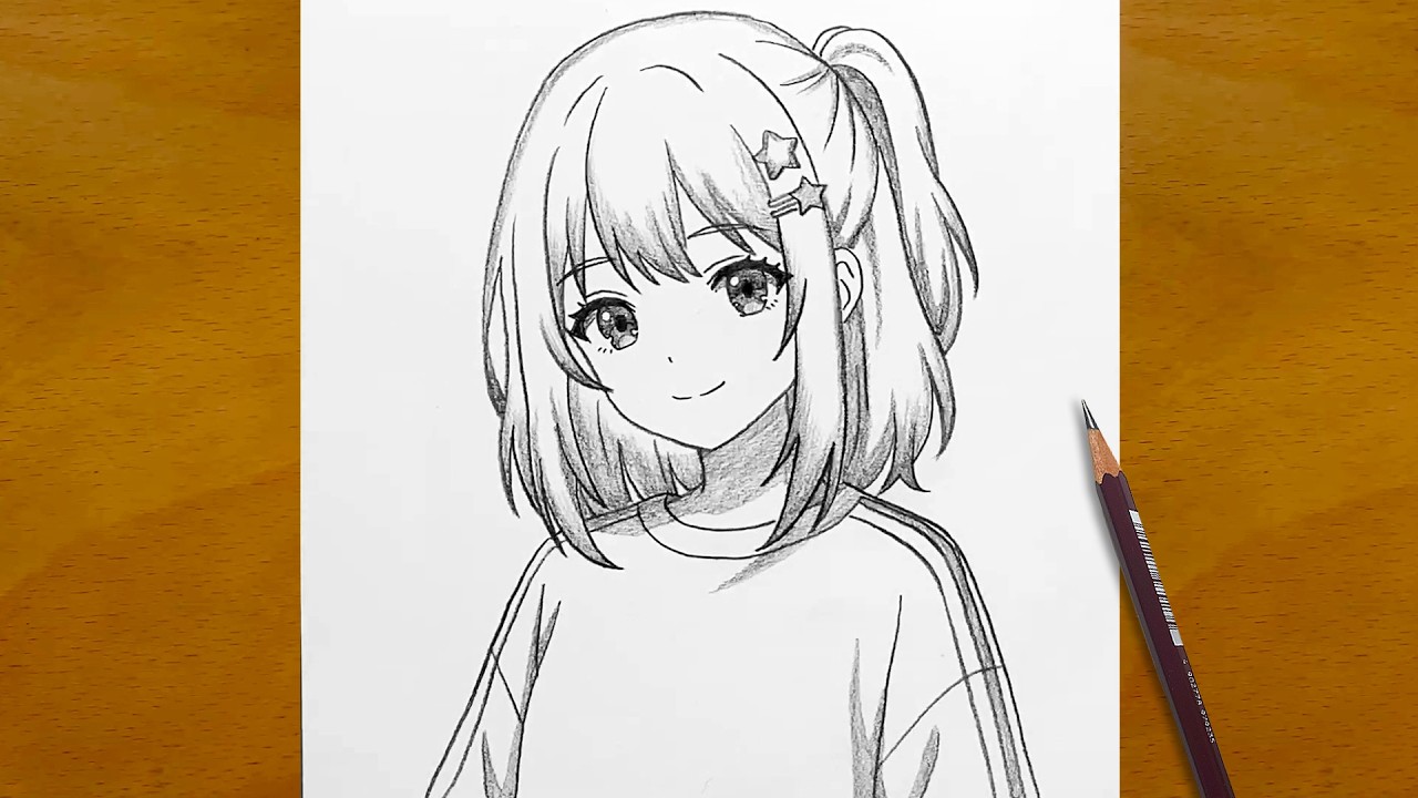 Draw Cute Anime Girl Step by Step | Pencil Art