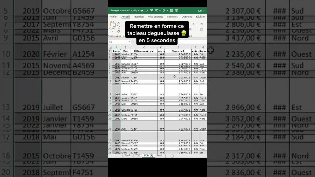 Comment ajuster la hauteur et la largueur des lignes et colonnes sur #excel en 3 secondes ✅ #astuces