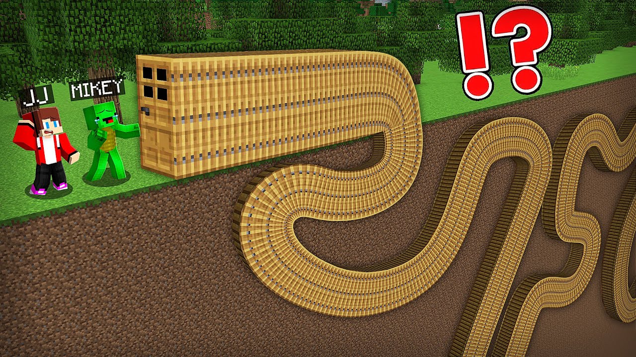 JJ and Mikey found a UNDERGROUND LONGEST DOOR in Minecraft Challenge - Maizen