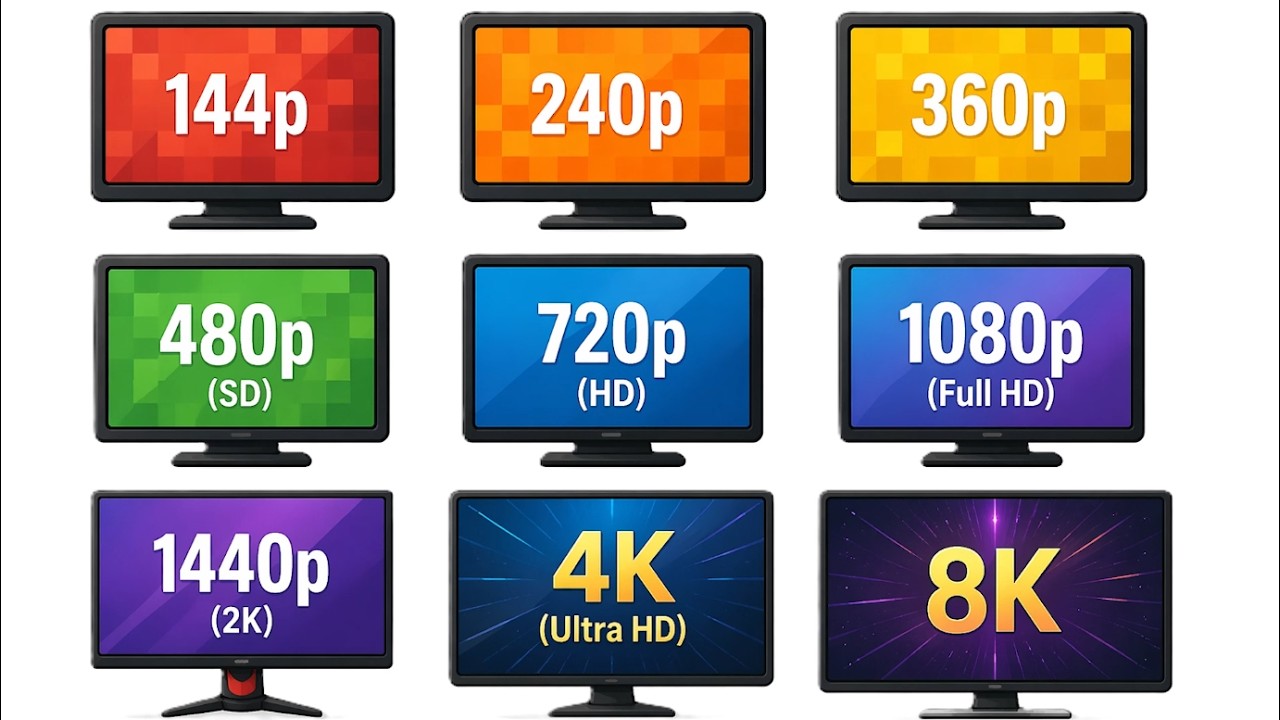 Explaining all screen resolution types in 5 minutes