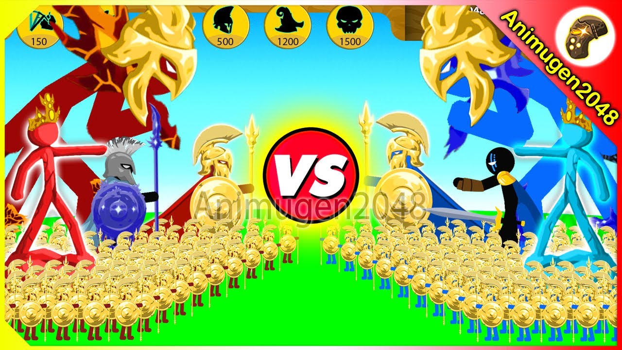 RED VS BLUE STICKMAN EPIC WAR OF X9999 GOLDEN SPARTA | Stick War Legacy Mod VIP | Animugen2048