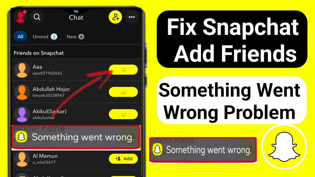 Snapchat Add Friends Something Went Wrong Problem | Snapchat Add Friends Not Working Solution (2025)