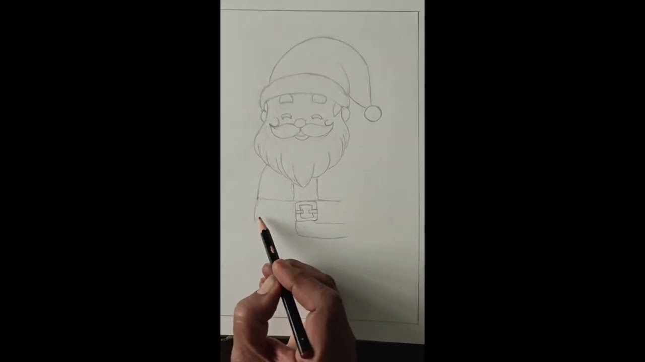 Easy drawing of Santa.  Happy and Merry Christmas