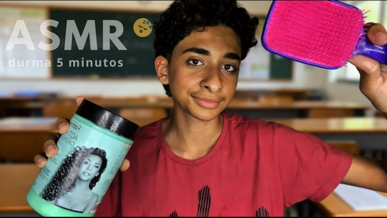 ASMR FINALIZANDO SEU CABELO NA SALA DE AULA 😴😬