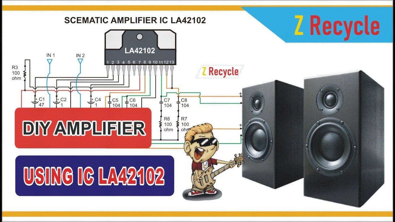 DIY Amplifier Using IC LA42102 || Membuat Amplifier dengan IC LA42102