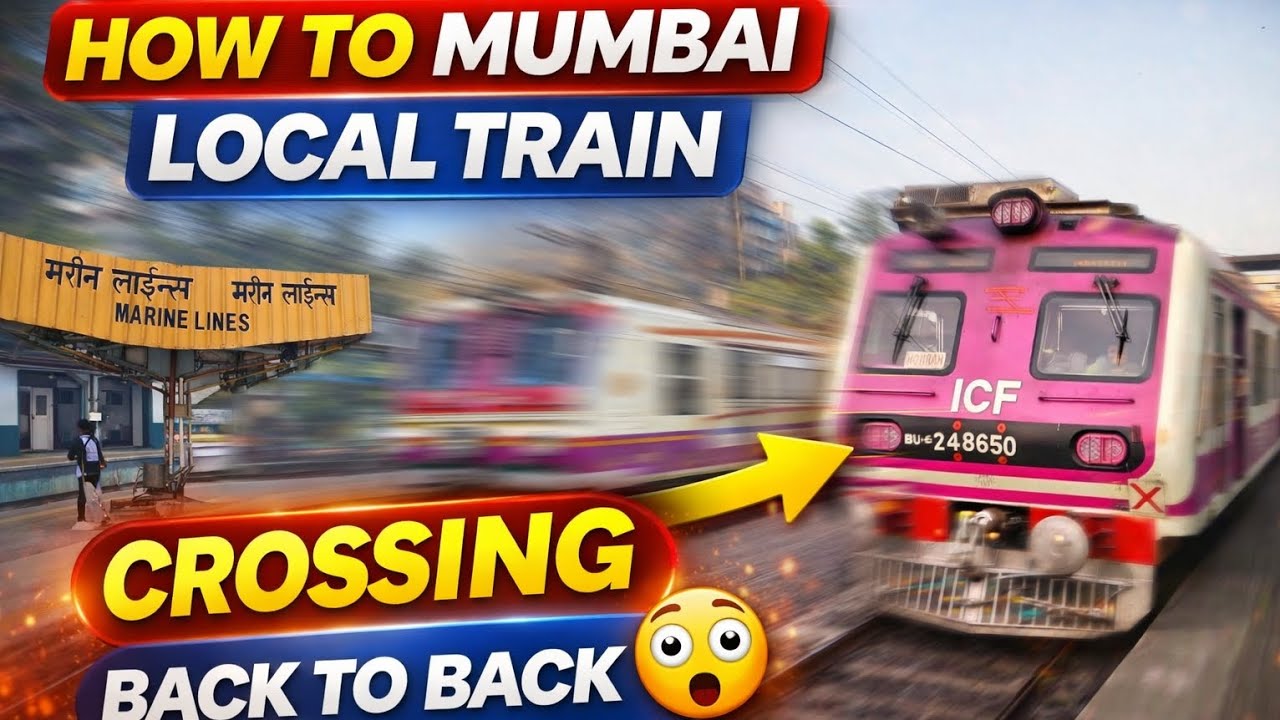 Mumbai Local Train Crossing Back To Back 🚆 | Crazy Speed Train Vlog