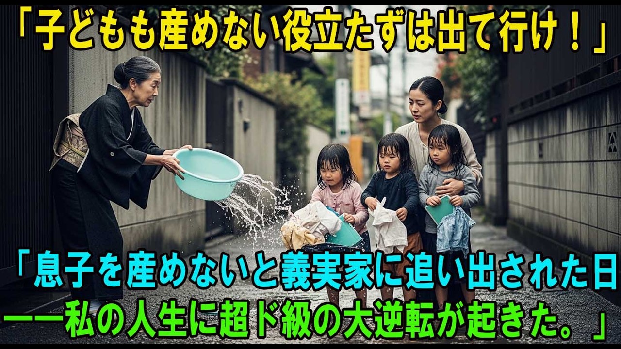 「子どもも産めない役立たずは出て行け！」「息子を産めないと義実家に追い出された日――私の人生に超ド級の大逆転が起きた。」