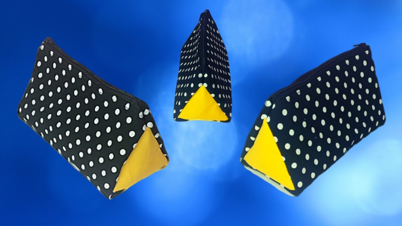Triangle Pencil Case / Easy Pyramid Sewing Pouch
