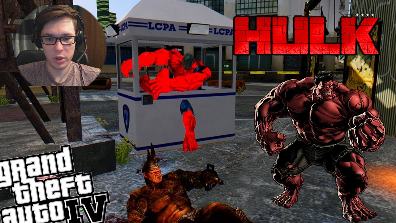 GTA IV Spiderman Rhino Mod + Red Hulk Mod - Red Hulk vs Rhino! Who is Stronger?