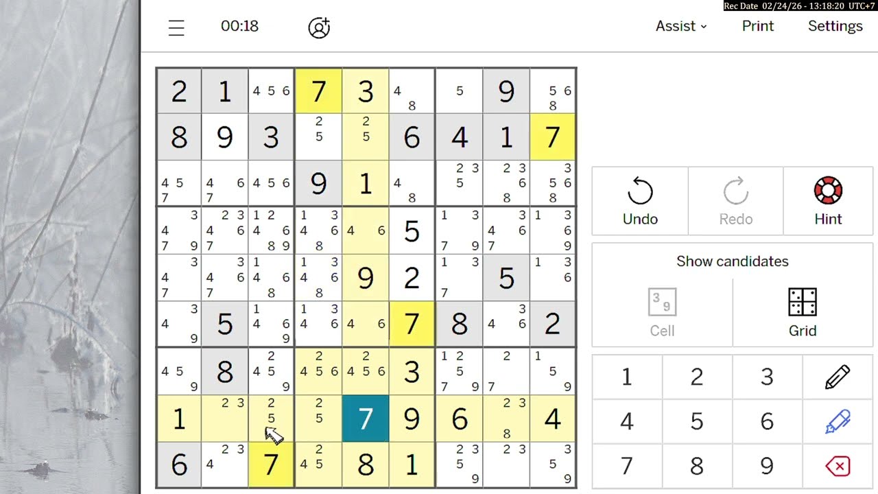 Expert Sudoku Los Angeles Times February 24, 2026
