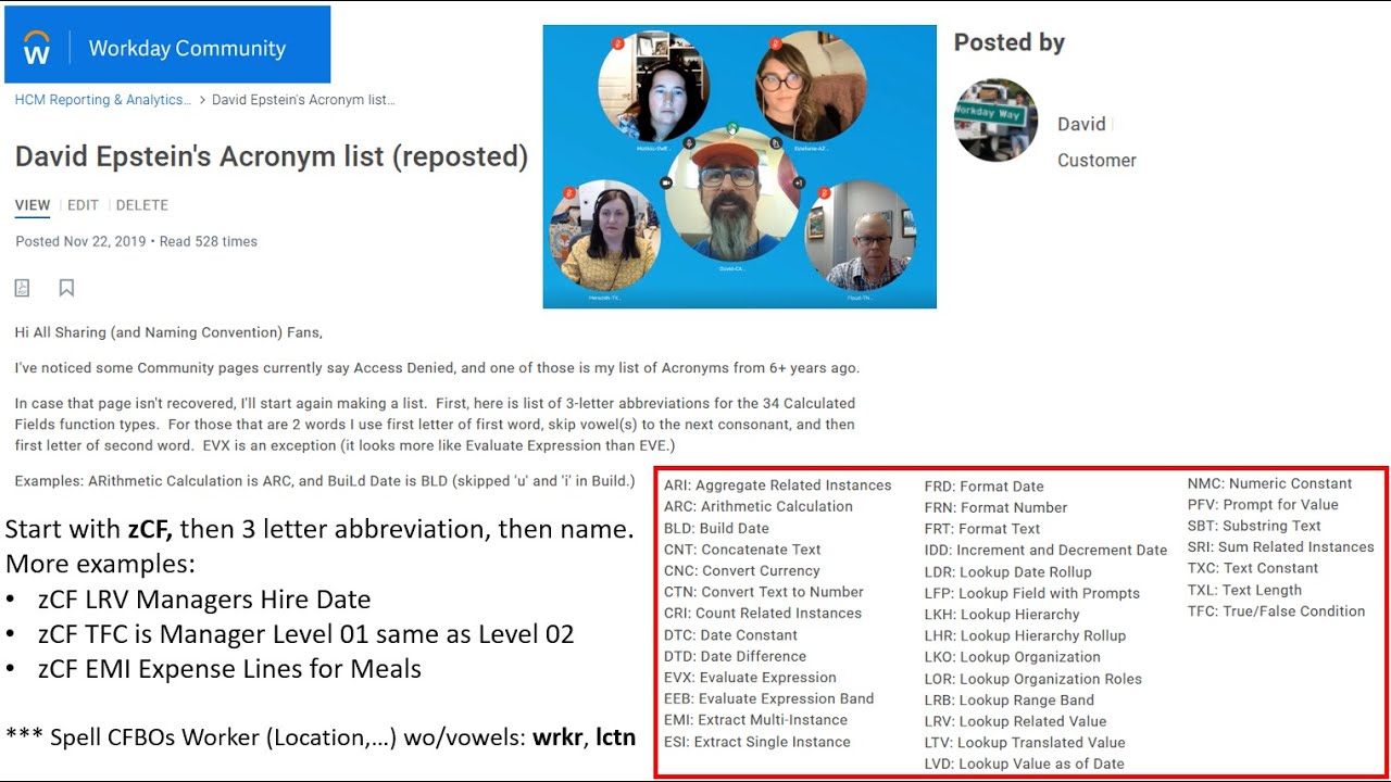 Workday Calculated Fields Naming Conventions (CFNC) roundtable discussion (Part 3 of 6)