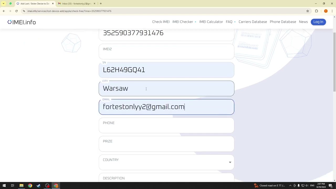 How to Report Smartphone as Lost/Stolen on IMEI.info