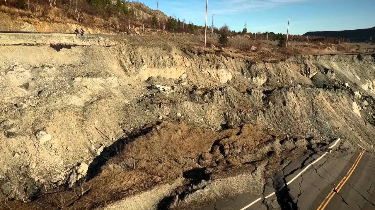 Effondrement de la route 112 - Thetford Mines, Quebec