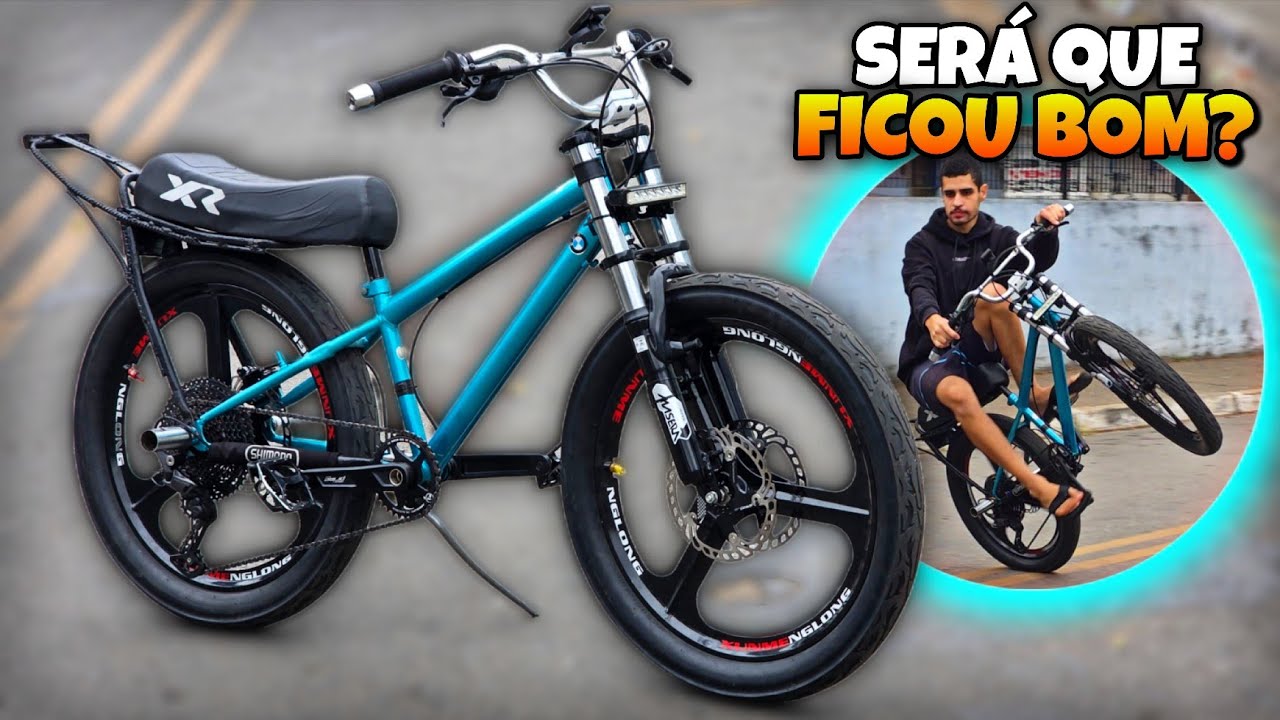 ANDEI PELA PRIMEIRA VEZ NA MINHA BIKE MONTADINHA ARO 24 COM 12 VELOCIDADES ADAPTAVEL