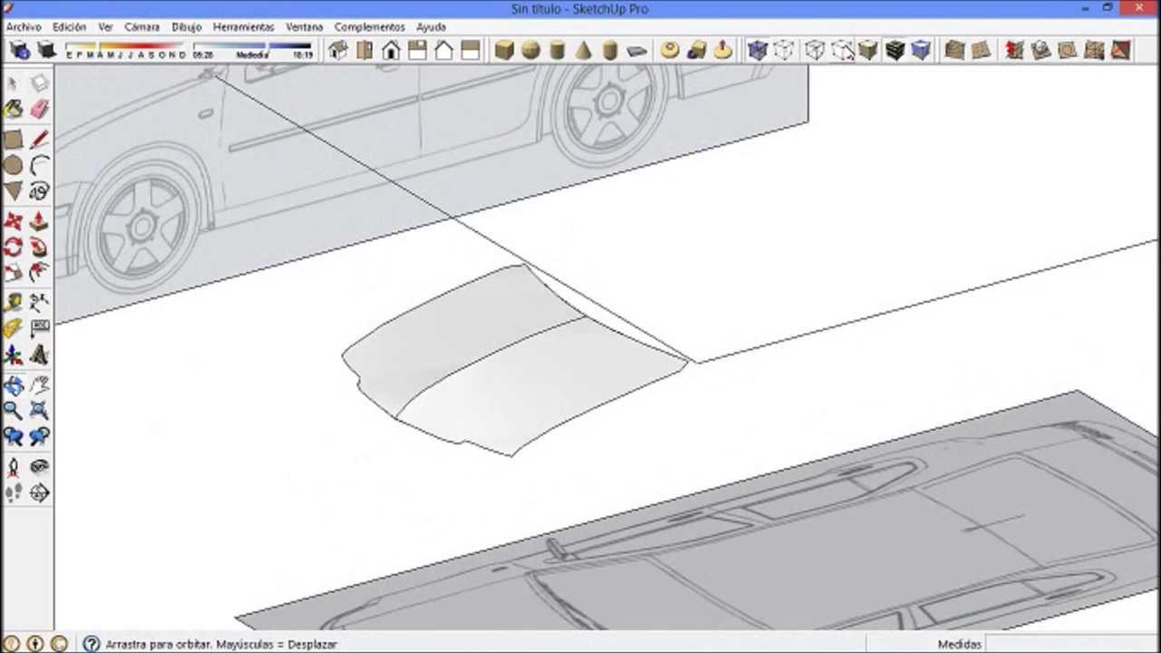 AUTO 3D - BLUEPRINT  - SKETCHUP - PARTE 1