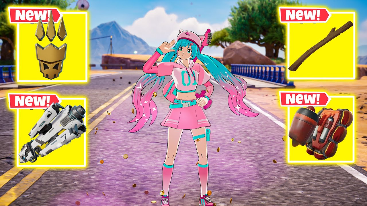 NEKU HATSUNE MIKU vs ALL NEW MYTHIC WEAPONS ( NEW! Fortnite Chapter 7 Season 1 )