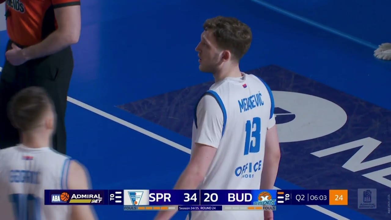 AdmiralBet ABA League 2024/25 highlights, Round 24: Spartak Office Shoes - Budućnost VOLI (22.3.25)