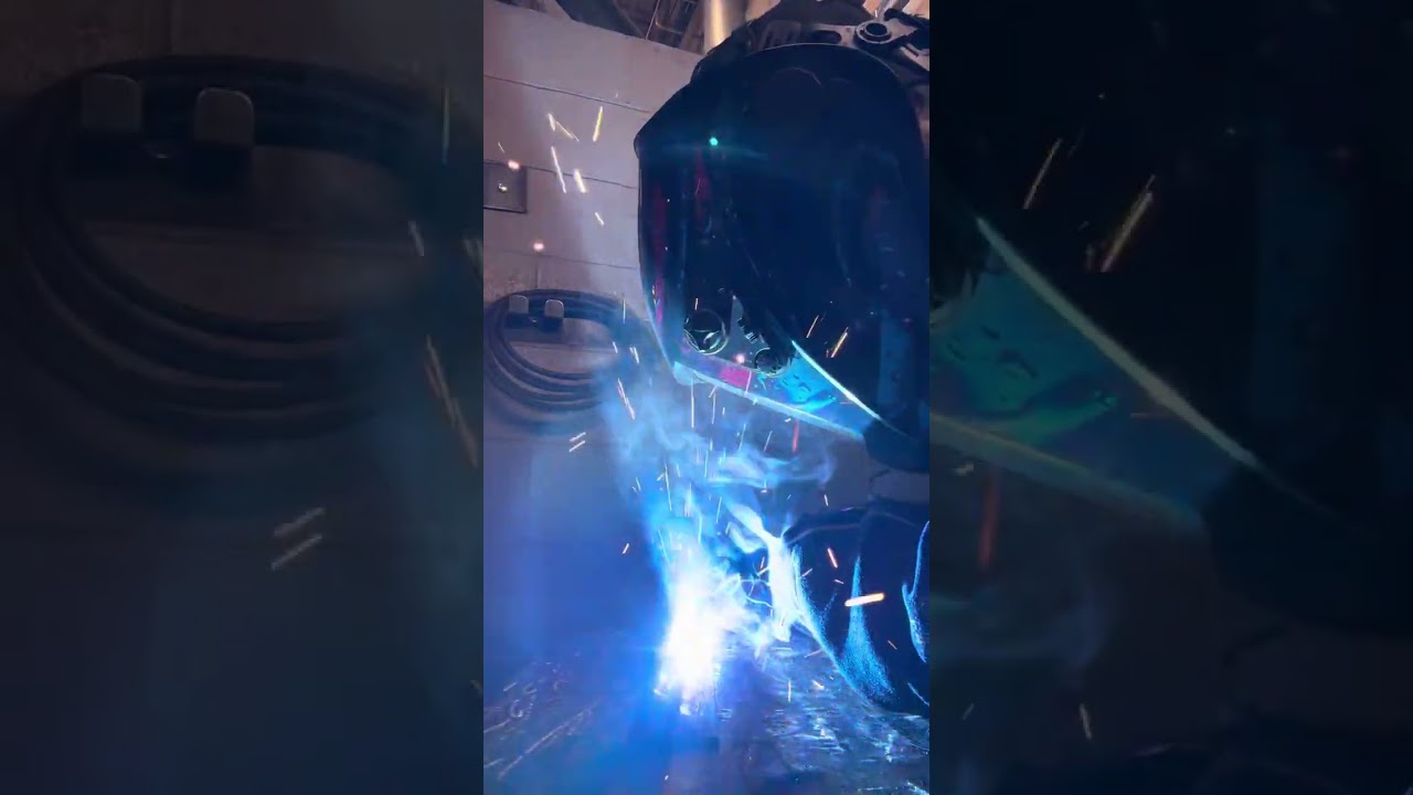 Spray transfer mig welding . Running 26volts and  wire feed speed at 420 inches per minute