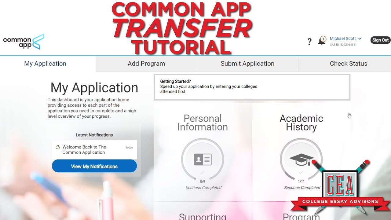 CEA's Common App TRANSFER Tutorial!