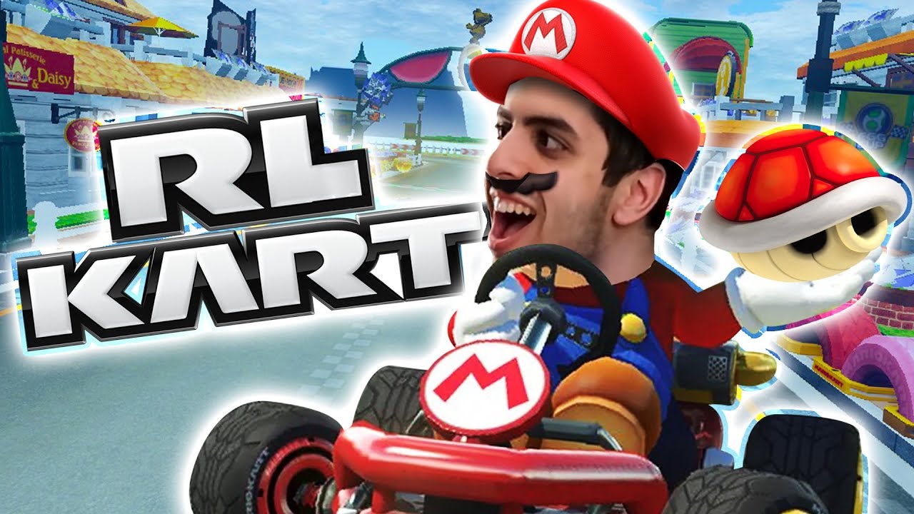 MARIO KART RACING ON THE YOSHI CIRCUIT MAP