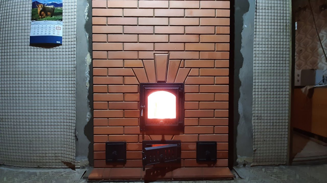 Каминопечь.  Печь двухколпаковая.