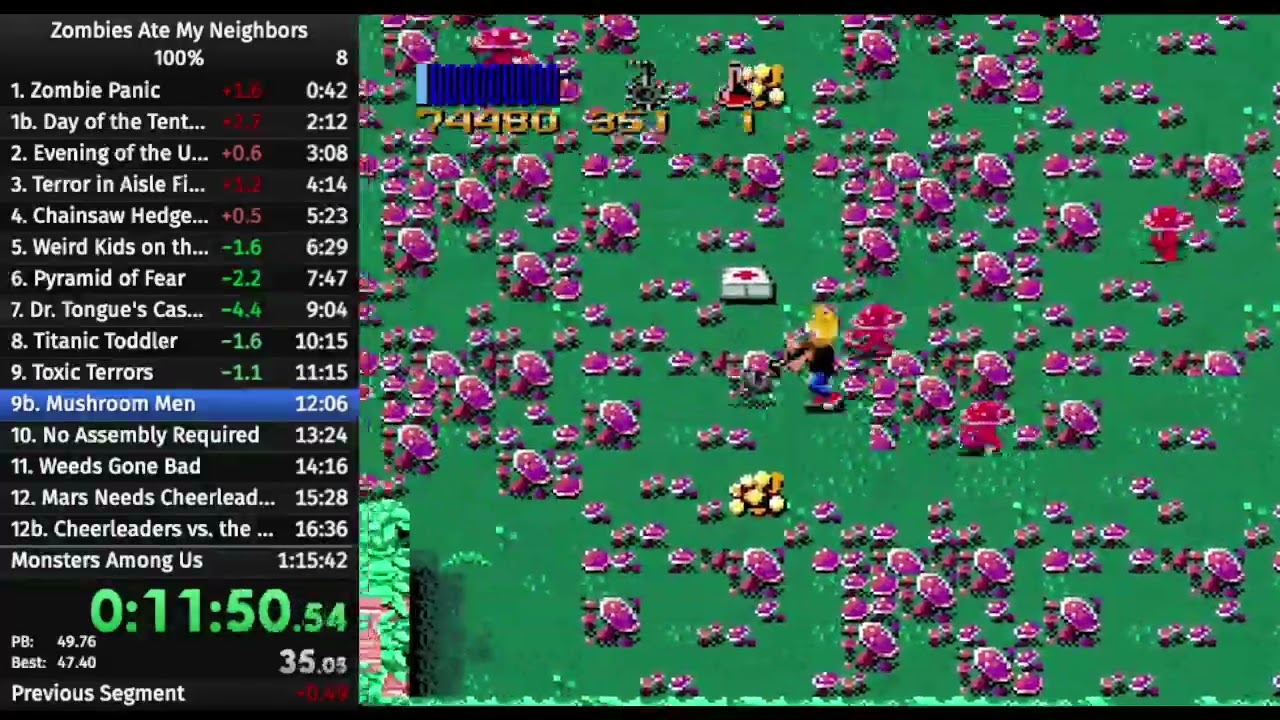 Zombies Ate My Neighbors 100% Speedrun 1:14:07
