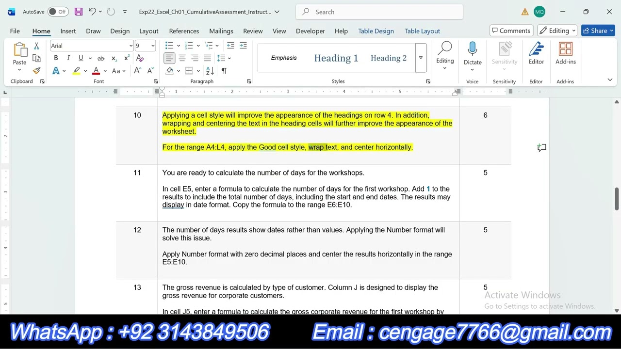 Exp22_Excel_Ch01_CumulativeAssessment | Exp22 Excel Ch01 CumulativeAssessment